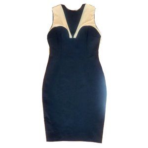 TORN by RONNY KOBO Black Tan Sleeveless Bodycon Dress Womens Size L Large